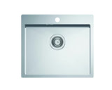 Inox kuhinjski jednostruki sudoper Optima Carlos pro gornja ugradnja na radnu ploču, 550 x 480 mm.