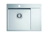 Optima Carlos inox kuhinjski jednostruki sudoper s ocjeđivačem, gornja ugradnja, sjajni saten, korito lijevo