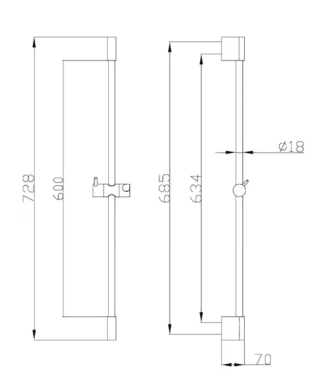 Tuš šipka Optima Comfort u izvedbi chrome s podesivim držačem tuševi