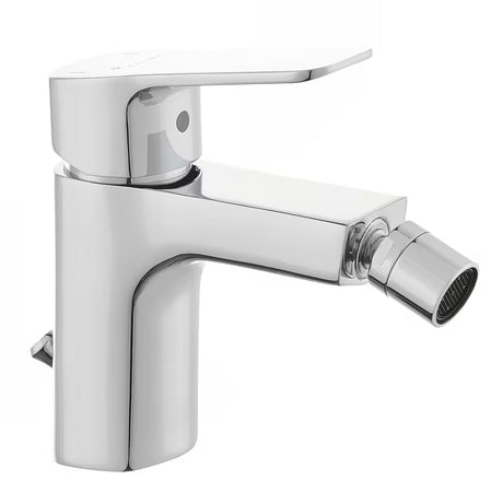 Kromirana jednoručna baterija stojeća miješalica za bide Optima Cube Way s odvodom i fleksibilnim perlatorom