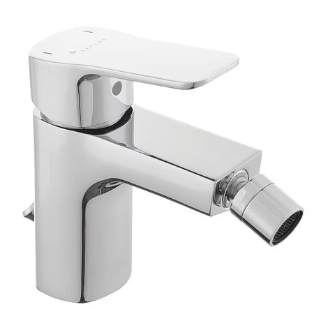 Kromirana jednoručna baterija stojeća miješalica za bide Optima Cube Way s odvodom i fleksibilnim perlatorom