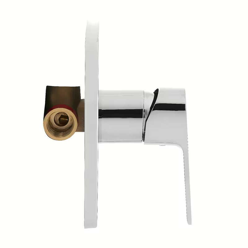 Podžbukna jednoručna baterija miješalica za tuš Optima Cube Way u krom izvedbi čistog minimalističkog dizajna.