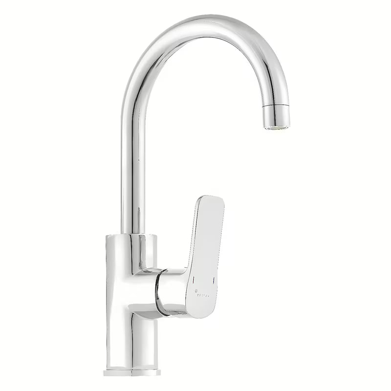 Kromirana jednoručna baterija stojeća miješalica za sudoper Optima Cube Way sa zakretnim izljevom