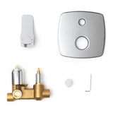 Optima Cube Way podžbukna za tuš i miješalica za kadu u krom izvedbi s ručicom