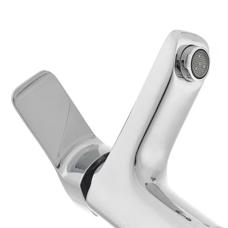 Kromirana jednoručna baterija stojeća miješalica za umivaonik Optima Cube Way bez odvoda s višim izljevom