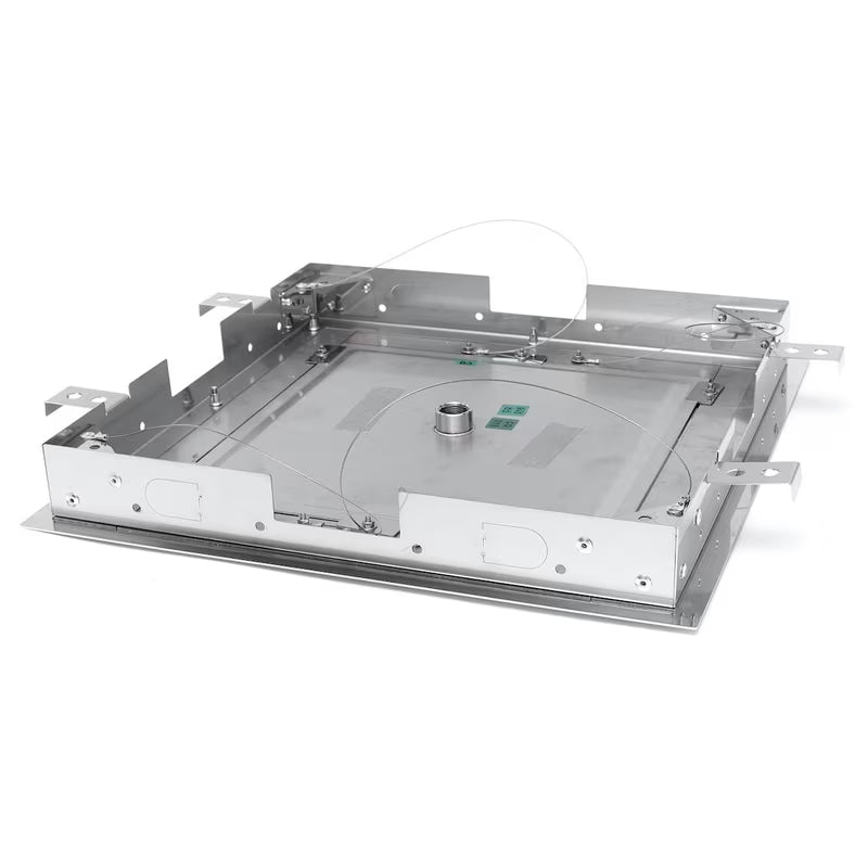 Ugradbeni mesingani nadglavni tuš Optima Chrome četvrtastog dizajna, dimenzija 43x43 cm.