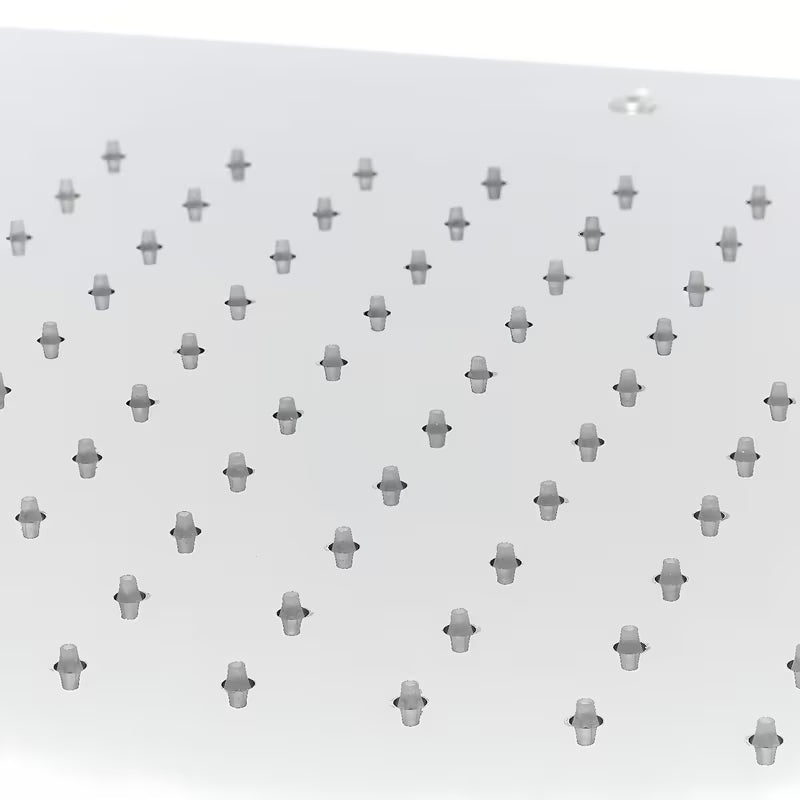 Ugradbeni mesingani nadglavni tuš Optima Chrome četvrtastog dizajna, dimenzija 43x43 cm.