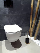 ČETKA za Wc Optima Hombre u crnoj mat izvedbi s bambusovim drvom