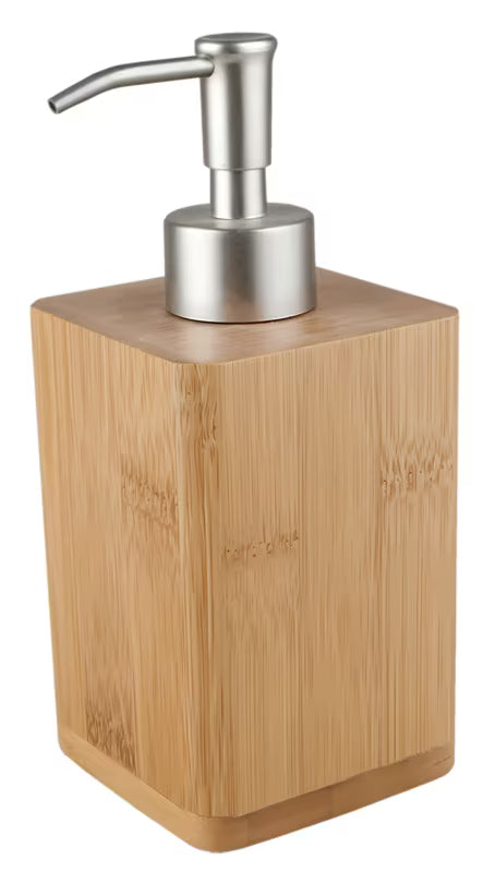 Samostojeći  dozator sapuna Optima Latia od drva s elegantnim dizajnom.