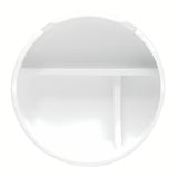 Bijeli samostojeći  kozmetički kutija Optima Libra s poklopcem i ogledalom, od keramike i drva.