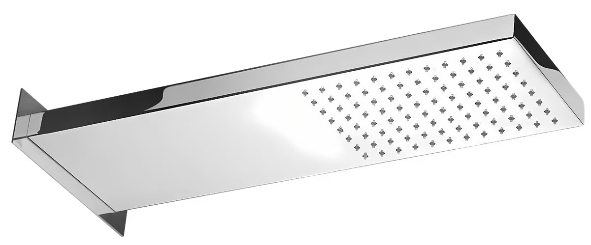 Kvadratni mesingani nadglavni tuš Optima Chrome s 1 funkcijom, dimenzije 53 x 16 cm.