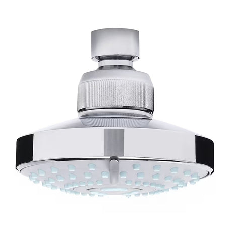 Kromirana plastična nadglavni tuš Optima promjera 8 cm s tri vrste mlaza.