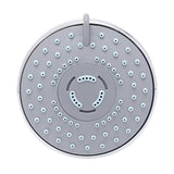Kromirana plastična nadglavni tuš Optima promjera 8 cm s tri vrste mlaza.