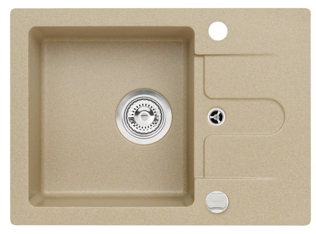 Optima Pablo granitni sudoper  s ocjeđivačem u bež mat izvedbi pro za nadgradnu ugradnju.
