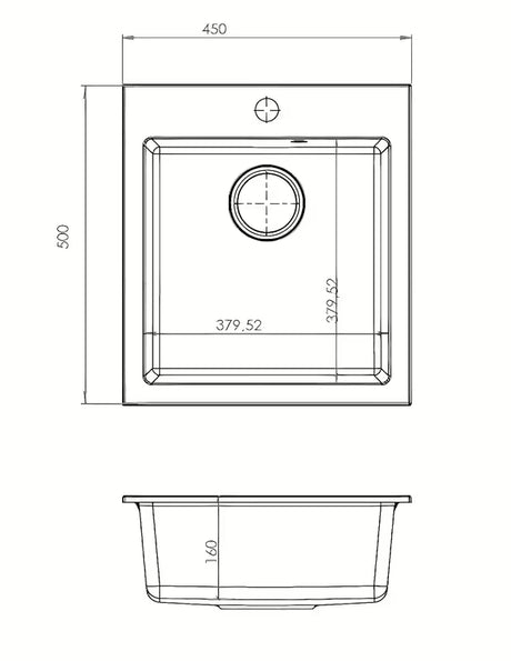 Granitni sudoper  Optima Pablo pro za nadgradnu ugradnju, bež mat izvedba