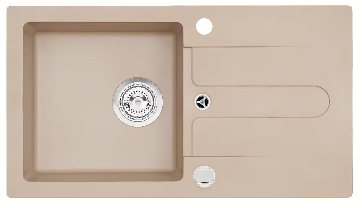 Optima Pablo granitni sudoper  s ocjeđivačem u bež mat izvedbi pro za nadgradnu ugradnju na ploču.