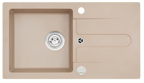 Optima Pablo granitni sudoper  s ocjeđivačem u bež mat izvedbi pro za nadgradnu ugradnju na ploču.