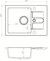 Crni granitni sudoper  Optima Pablo s ocjeđivačem pro za nadgradnu ugradnju na radnu ploču.