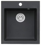 Granitni sudoper  Optima Pablo u crnoj izvedbi pro za nadgradnu ugradnju na radnu ploču.