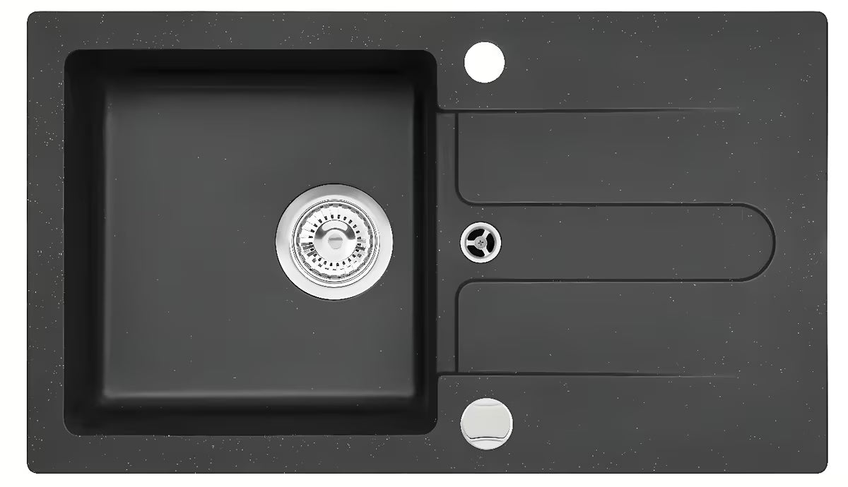 Optima Pablo granitni sudoper  s ocjeđivačem u crnoj izvedbi pro za nadgradnu ugradnju