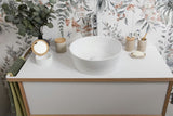 Dozator sapuna Optima Poly u boji light-limestone od polirezina s drvenim detaljem i kromiranom pumpicom.