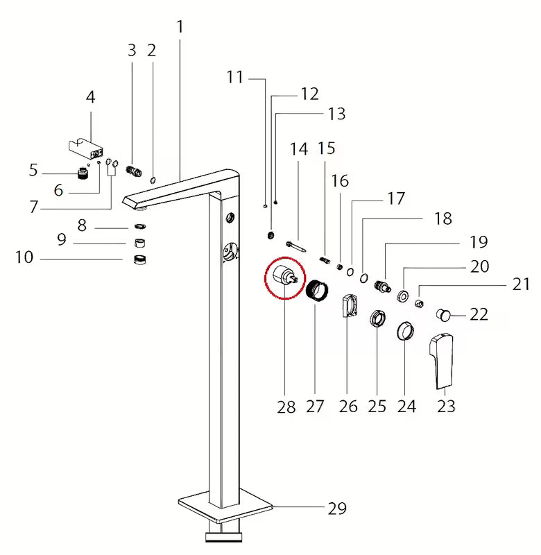 Zamjenski kartuša Optima pro za umivaoničke i miješalice za kadu pro za glatku regulaciju protoka i temperature vode.