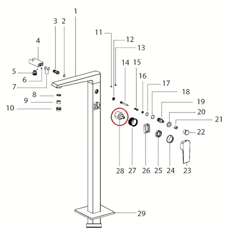 Zamjenski kartuša Optima pro za umivaoničke i miješalice za kadu pro za glatku regulaciju protoka i temperature vode.