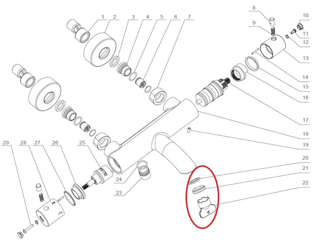 Zamjenski perlator Neoperl, uključujući ključ, pro za termostatsku slavinu za kadu Optima