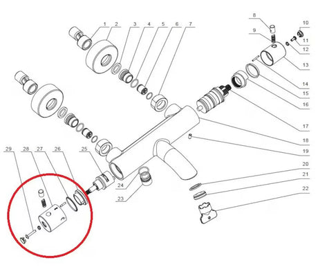 Zamjenska ručica Optima pro za termostatsku kadu miješalicu pro prebacivanje kada/ručni tuš