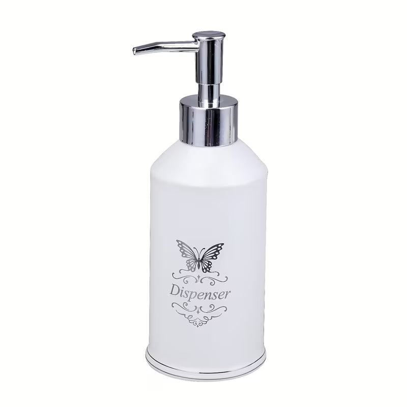 Bijeli keramički dozator sapuna Optima Provence pro kupaonicu u francuskom provansalskom stilu.