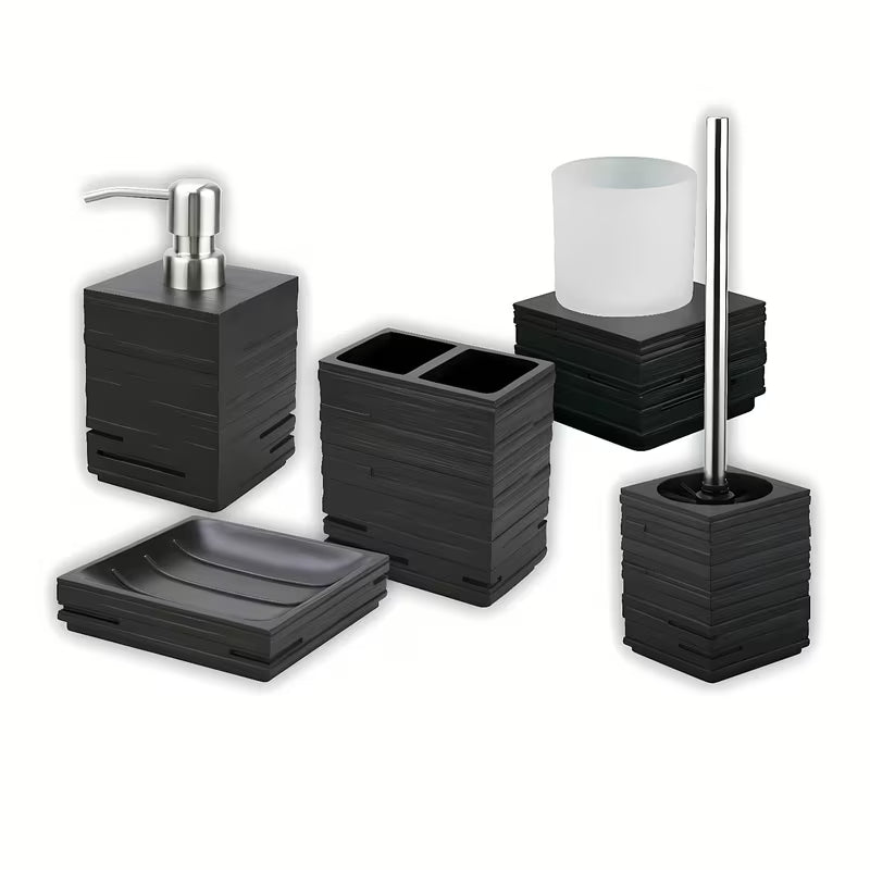 Optima Salea set kupaonskih dodataka, samostojeći  četvrtasti dizajn od polyresina