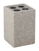 Samostojeći  držač četkica Optima Supera u nijansi light-limestone od polirezina.
