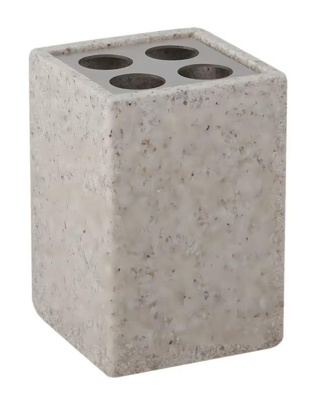 Samostojeći  držač četkica Optima Supera u nijansi light-limestone od polirezina.