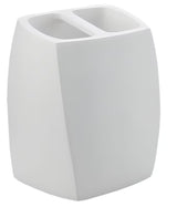 Bijeli držač četkica Optima Suza modernog dizajna za kupaonicu.