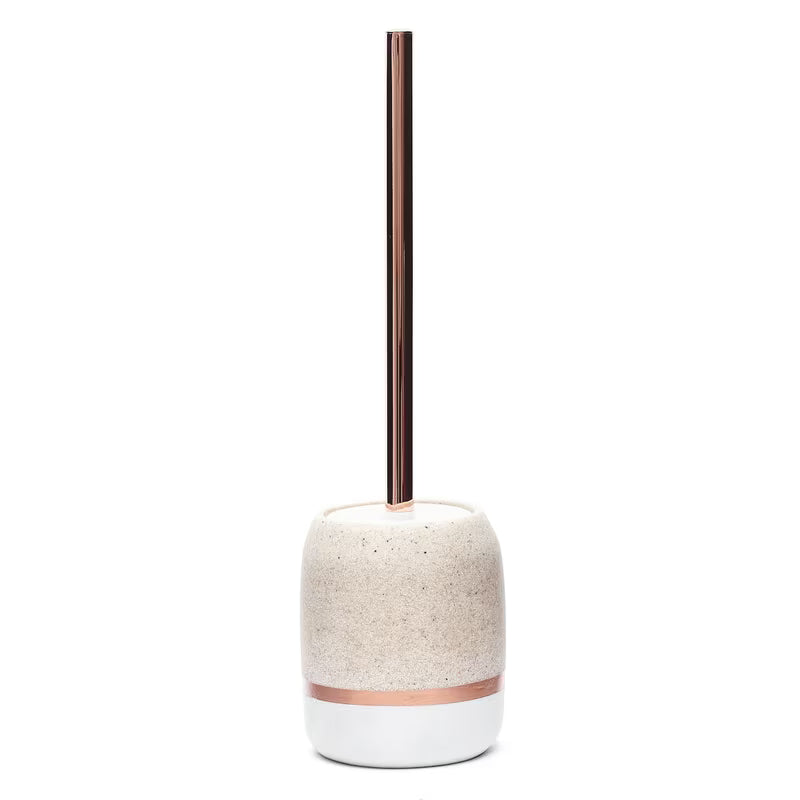 Samostojeći  ČETKA za Wc Optima Tera u dekoru light-limestone s držačem u boji rose gold.