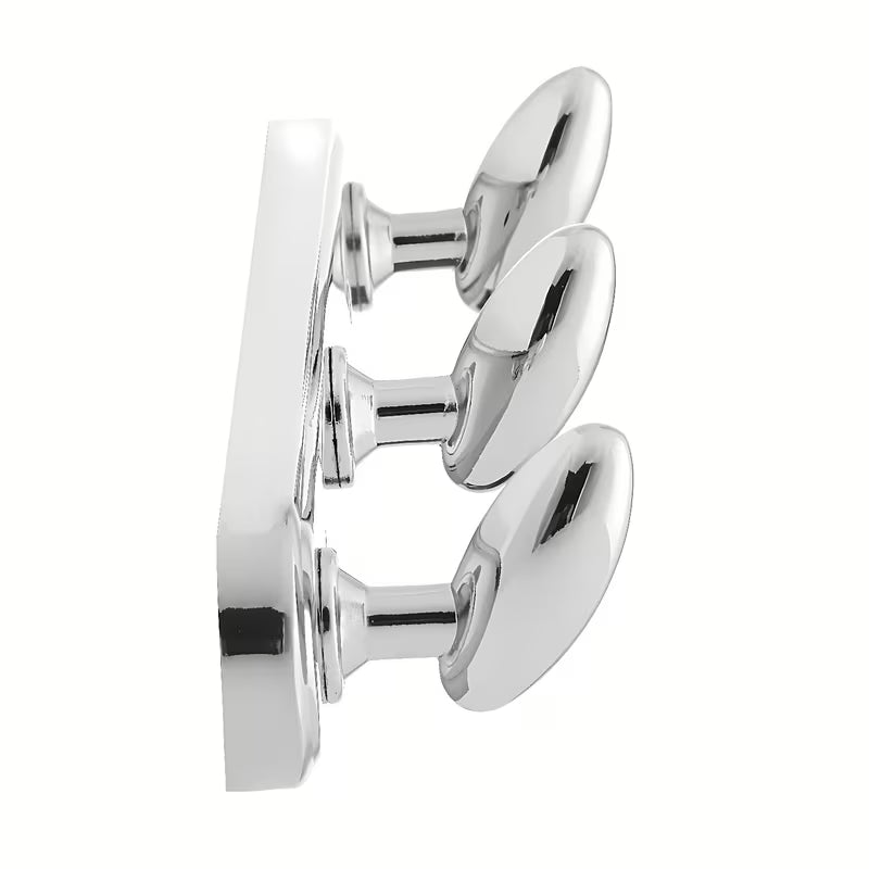 Zidni trostruka kukica Optima Chrome s okruglim dizajnom pro za vješanje ručnika i odjeće.