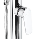 Podna miješalica za kadu Optima Chrome pro samostojeći  kadu s tuš setom u krom izvedbi.