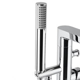 Podna miješalica za kadu Optima Chrome pro samostojeći  kadu s tuš setom u krom izvedbi.