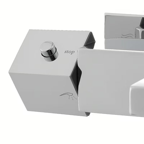 Kromirana termostatska miješalica za kadu Optima Chrome četvrtastog dizajna sa sigurnosnim graničnikom na 38 °C