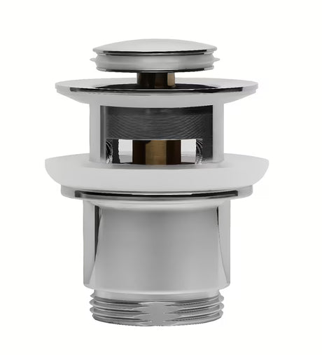 Kromirani umivaonički odvod ClickClack pro umivaonici s preljevom i uklonjivom kapicom