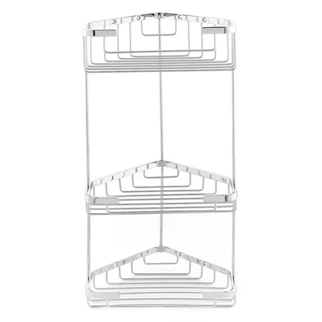 Kutna troetažna zidna polica Optima Wire program u izvedbi chrome