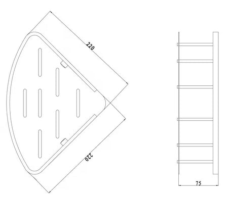 Kutna žičana polica Optima Wire program u kromiranoj izvedbi za kupaonicu