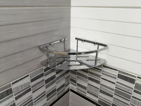 Kutna od žice polica Optima Wire program u krom izvedbi za kupaonicu