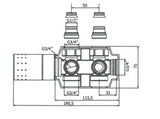 Bijeli univerzalni termostatski ventil pro radijatori sa središnjim priključkom i razmakom 50 mm