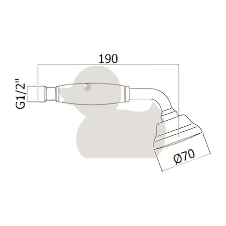 Kromirani ručni tuš Paffoni Belinda u retro dizajnu, promjera ručni tuševi 7 cm.