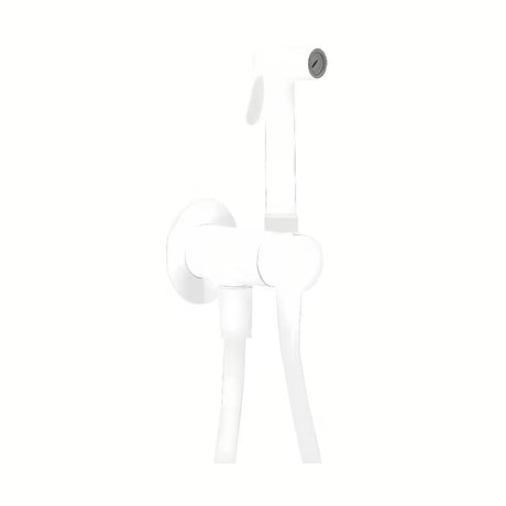 Jednoručna Baterija podžbukna miješalica za bide s bide tušem u bijeloj boji s mat površinom