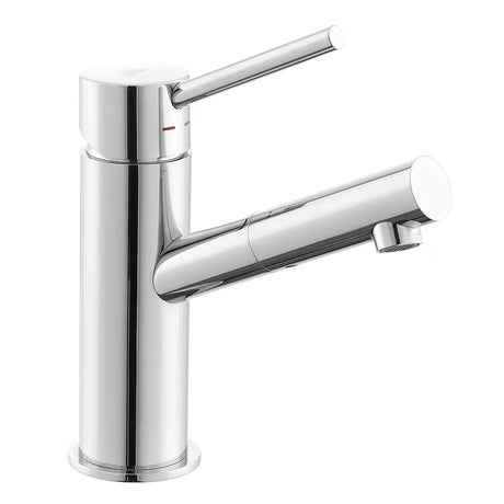 Kromirana miješalica za umivaonik Paffoni Birillo s bide tušem i preklopnikom mlaza vode.