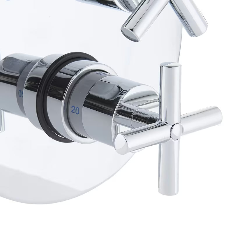 Paffoni Cruz podžbukna ventilna tuš i miješalica za kadu s križnom ručkom u krom izvedbi