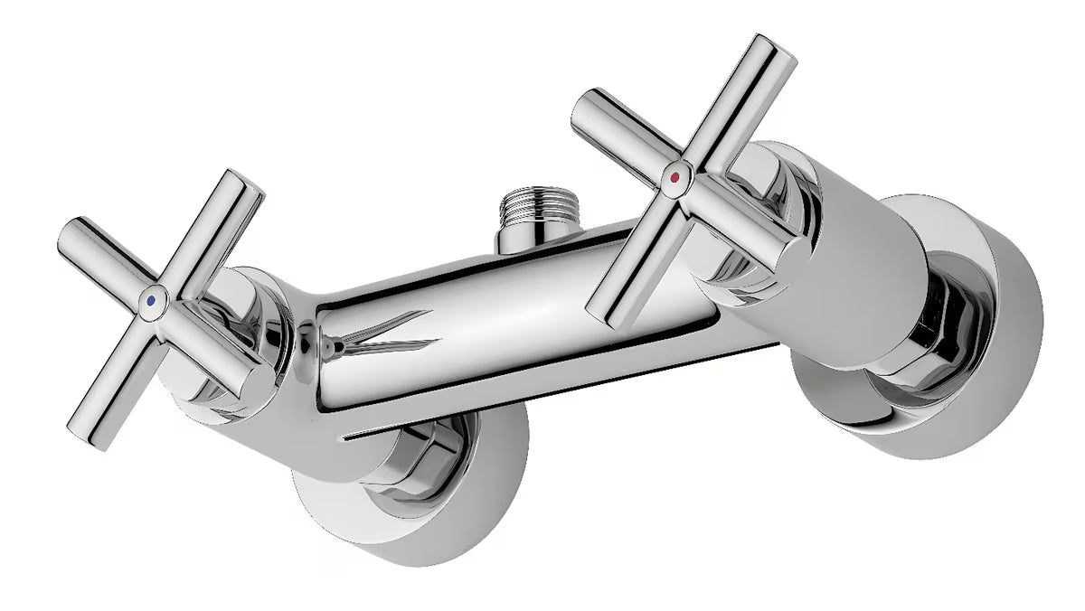 Paffoni Cruz ventilna zidna miješalica za tuš u krom izvedbi s gornjim izljevom