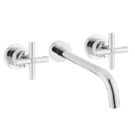 Kromirana podžbukna miješalica za umivaonik Paffoni Cruz s ventilskim upravljanjem i križnom ručkom.